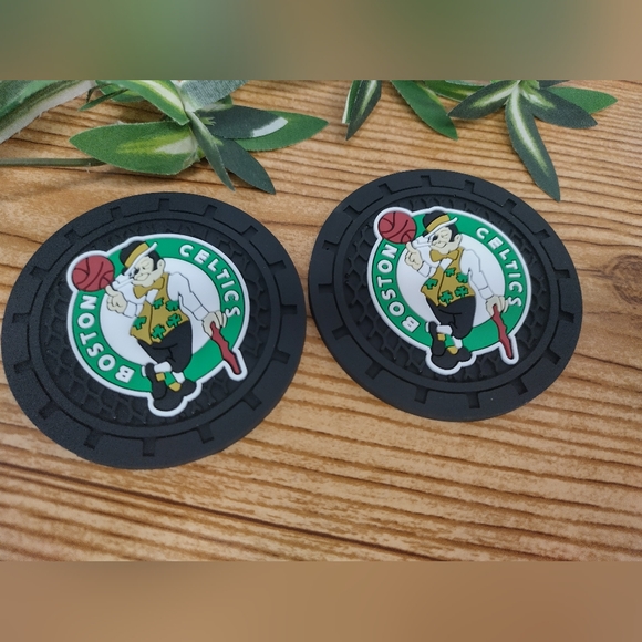 Boston Celtics Car Cup Coasters Set Of 2 - Picture 4 of 5